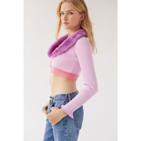Urban Outfitters- Izzy Faux Fur Cardigan - Picture 4 of 6